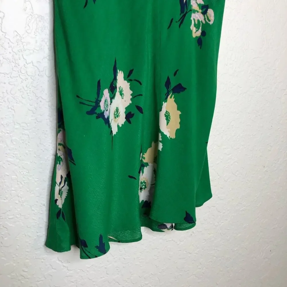 Free People Neon Garden green white floral dress size 0